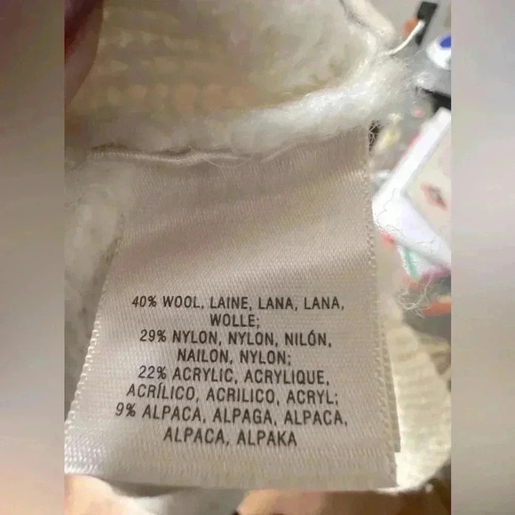 Anthropologie Knit Wool Alpaca Nylon Womens Sweater L Mock Neck - Picture 8 of 11